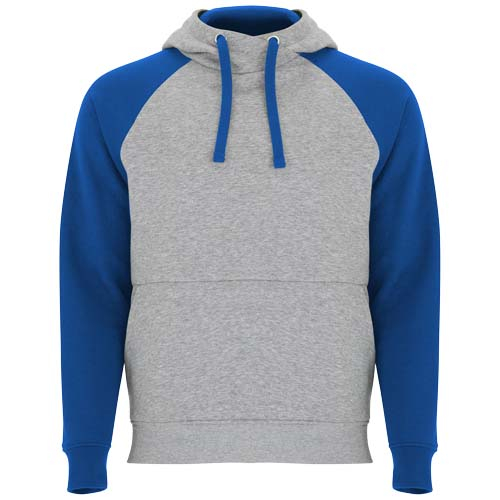 Sweat à capuche unisexe personnalisable - Badet Gris et Bleu royal